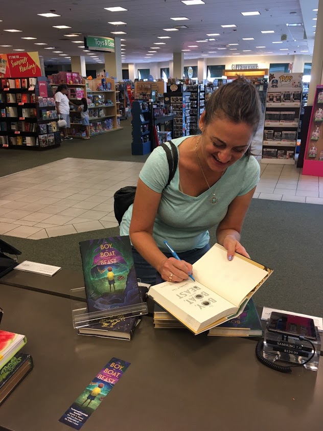 Samantha M Clark signing copies of THE BOY, THE BOAT, AND THE BEAST at the Barnes & Noble The Grove in Los Angeles.