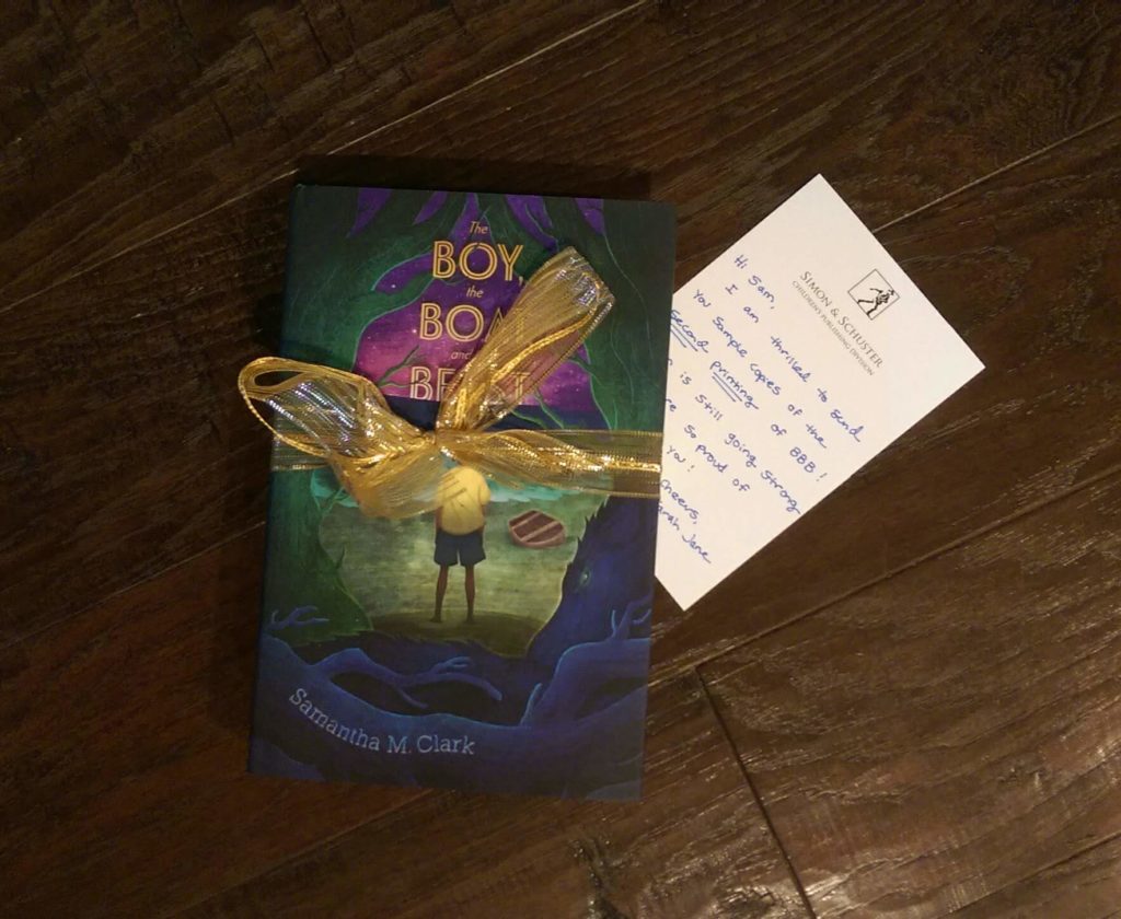 THE BOY, THE BOAT, AND THE BEAST second printing samples with a lovely note from my editor.