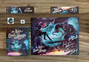 Party favors for The Key of Lost Things.